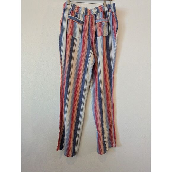 Per Se Striped Linen Blend Multi-Color Tie String Pants Sz XL? - Picture 7 of 9